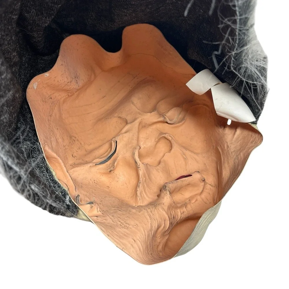 Vintage 1999 Paper Magic Group Latex Mask Ghoul Gray Hair Yellow Teeth Halloween